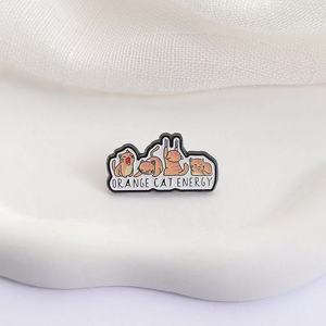 Spilla Smaltata Arancione per Energia, Amore per Tutti i Gatti, Distintivo da Bavero, Gioielli con Animali Carini - Product Image 2