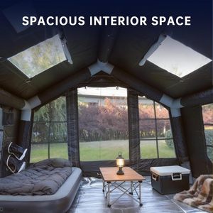 Tente de <span class=keywords><strong>camping</strong></span> gonflable de luxe <span class=keywords><strong>8</strong></span> places, 3-<span class=keywords><strong>8</strong></span> <span class=keywords><strong>personnes</strong></span>, 4 saisons, résistante aux UV, imperméable, coupe-vent, installation rapide, tente familiale avec port pour cheminée - Product Image 3