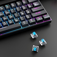 Clavier mécanique double mode 61 touches, interrupteurs bleus, rétroéclairage RGB, filaire et sans fil, câble détachable, pour jeux sur ordinateur