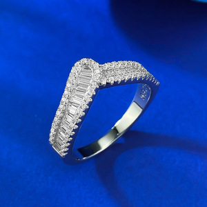 S925แหวนเงินรูปตัววีทรงสี่เหลี่ยมรูปเจ้าหญิงคลาสสิกทรงไข่รูปดาวแม่น้ำรูปวงรีสำหรับงานแต่งงานได้รับการรับรอง - Product Image 3