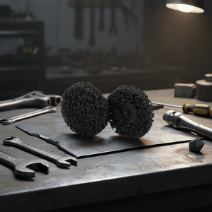 Roue de nettoyage abrasive en nylon noir Fervi pour le polissage des métaux - Product Image 3