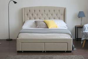 מודרני אירופאי עיצובים כפול אחסון מיטת מלך מלכת גודל עם מגירת הדום בד מיטה עות 'מאני אחסון מיטת - Product Image 2