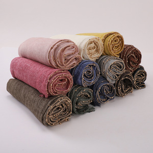Nuova Sciarpa Sottile da Donna in Cotone e Poliestere Color Bronzo con Catena e Motivo a Pois, Sciarpe Femminili alla Moda - Product Image 4