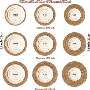 En gros, sets de table ronds classiques vintage de 40 cm en paille naturelle, jonc de mer et canne, tressés et faits à la main, pour usage domestique - Product Image 4