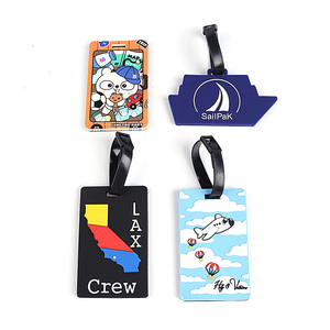 Étiquette de bagage personnalisée en PVC, vente en gros, OEM, impression couleur, porte-étiquette de voyage en caoutchouc souple, porte-ID pour valise, cadeau d'entreprise en vrac - Product Image 2