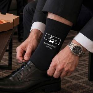Personalized Cotton <b>Socks</b> for Groomsmen, Custom <b>Socks</b> with Title & Name, Fun <b>Best</b> <b>Man</b> Proposal Gift, Wedding Party Keepsake - Product Image 4