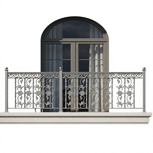 9mm Thick Grey Cast Iron Modern Frameless Adjustable Hotel Balcony Staircase Railing Rust Proof 20.75 Inches Height Custom - Product Image 1