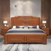Lit double en bois massif de palissandre 1,5m 1,8m, motif ananas sculpté, style antique chinois, pour chambre principale, adapté aux personnes âgées, démontable