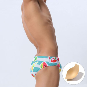 <span class=keywords><strong>Slip</strong></span> <span class=keywords><strong>de</strong></span> <span class=keywords><strong>bain</strong></span> pour homme à imprimé fruits avec doublure intégrée, taille basse, séchage rapide, respirant, style bikini, pour la plage et la piscine - Product Image 1