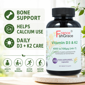 Fabricant de compléments alimentaires Shecome Vitamine D3 K2 pour la santé osseuse, 360 capsules de Vitamine D3 K2 - Product Image 3
