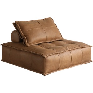 Piedmont Modular Cube <b>Sofa</b> Modern Retro Genuine Leather <b>Sofa</b> Combination For <b>Small</b> Living Room - Product Image 4
