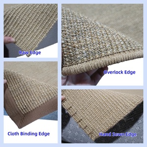 Tappeto in Sisal Naturale di Alta Qualità su Misura con Bordo Bordato Antiscivolo Durevole per Soggiorno, Spogliatoio, Hotel - Product Image 2