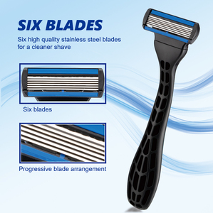 Pearlmax dao cạo cao su xử lý Nhà sản xuất an toàn cạo dao cạo 6 lưỡi dùng một lần người đàn ông dao cạo - Product Image 3