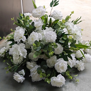 Oferta Especial: Arreglo Floral de Rosas de Seda Realistas de 50 cm, 60 cm y 70 cm, Centro de Mesa para Bodas en Color Verde Marfil, Bolas de Flores Hechas a Mano - Product Image 3