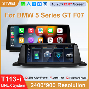 ระบบ STWEI 2026 ใหม่ ดีไซน์บางเฉียบ ระบบปฏิบัติการ Linux หน้าจอ 12.8 นิ้ว ความละเอียด 2400x900 สำหรับรถยนต์ BMW ซีรีส์ 5 GT F07 F18 เครื่องเล่นอัตโนมัติแบบไร้สาย CarPlay KSW - Product Image 2