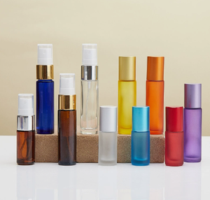 MLM Premium Frosted Glass Roller <b>Bottle</b> Colorful Essential Oil <b>Perfume</b> Roll On Ball Container Custom Logo Private Label Packing - Product Image 3