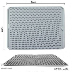 Modern Hot Selling <b>Large</b> Reusable Square Silicone Drain <b>Mat</b> Placemat Kitchen Countertop Bowl Dish Water Filtering Heat Insulated - Product Image 2