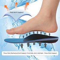 Semelles orthopédiques de sport en gros, coussin EVA, soutien de la voûte plantaire en TPU, tissu respirant, absorption des chocs pour la course et l'usage quotidien