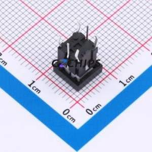TSL06131-100B330BE-1K01-003A Tactile Switch Through hole-7P,6x6mm Switch Single Pole Single Throw Rectangle Button 1.8N 6mm - Product Image 2