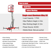 Plateforme élévatrice mobile portable 6m-12m, plateforme élévatrice hydraulique électrique autopropulsée en alliage d'aluminium