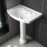 Lavabo en céramique moderne Lavabo lavabo de salle de bain Lavabos Lavabos Lavabo sur pied Lavabo à main autoportant