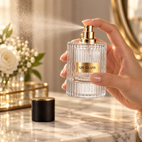 Flacons de parfum vides classiques en verre rayé en forme de cylindre de 30 ml et 50 ml pour emballages de parfums