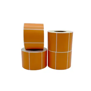 High Quality Supermarket Barcode Price Label Paper Roll 1000pcs 60mm*40mm Size Orange Thermal Printing Tags For Packaging Labels