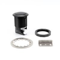 Bouton poussoir noir en ABS anti-rouille avec déverrouillage par empreinte digitale pour porte de meuble de camping-car, caravane, remorque, bateau