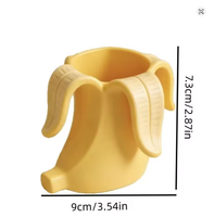 Porte-crayons en plastique en forme de banane, support créatif et amusant pour baguettes/cuillères, design incurvé artistique et moderne, portable