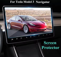 Protection d'écran en verre trempé 2.5D super clair de 15 pouces, transparence à 99 % pour l'écran tactile de commande central Tesla Model 3 Model Y