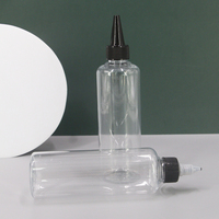 Flacon applicateur en plastique souple vide de 100 ml, 150 ml, 200 ml, emballage cosmétique avec embout aiguille et bouchon à vis pour huile capillaire