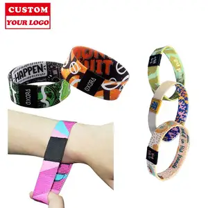 Elastic Custom Fabric Sport Wristband Custom Polyester Bracelet Elastic Wristband Machine