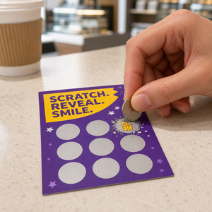 Cartes à gratter personnalisées avec design original, enroulées, pour jeu de gagner, pour restaurants - Product Image 3