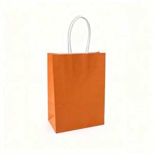 Sacs en papier kraft recyclables KM avec votre propre logo, petit sac en papier avec poignée - Product Image 1