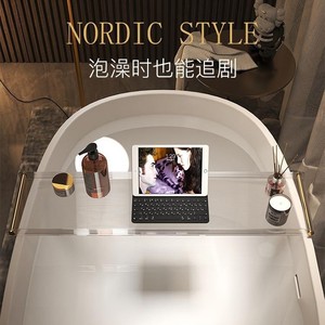Support de rangement pour baignoire en acrylique, support transparent extensible pour salle de bain, douche, capacité de charge de 5 à 10 kg - Product Image 2