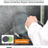 Kit de réparation de rayures sur verre UerGlass, 5 pouces, 3 types de tampons abrasifs (grossiers/fins/polissants)