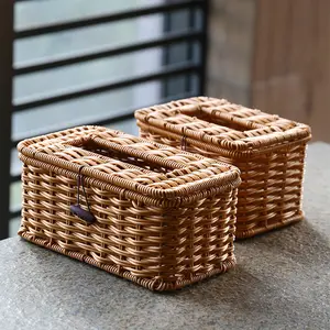 Rotan Tissue Box Creatieve Handmatige Papierlade