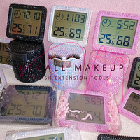 Thermomètre hygromètre numérique diamant pour extension de cils accessoires de salon de beauté de luxe