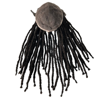 Cheveux humains vierges malaisiens # Perruque en dentelle complète 8x10 pour hommes noirs, couleur noire 1b, 16 pouces, dreadlocks, tresses torsadées