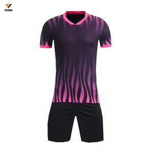 Maillot de football personnalisé OEM à manches courtes, séchage rapide, respirant, imperméable, uniforme de football par sublimation, vente en gros - Product Image 1