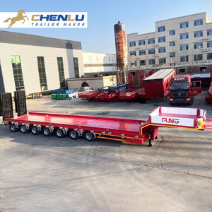 Semiremolque Lowboy de 8 ejes personalizable transporte 80 90 100 toneladas 17m largo extraíble 7m <span class=keywords><strong>semirremolque</strong></span> Lowboy para Kirguistán - Product Image 6