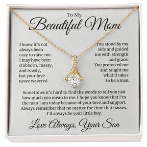 Collier Pendentif Goutte d'Eau Classique en Cuivre « Ma Belle Maman » avec Carte Texte Personnalisée – Cadeau d'Appréciation Fils-Maman pour la Fête des Mères et Anniversaire - Product Image 4