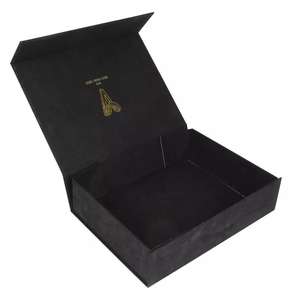 定制豪华大优质磁性闭合翻盖顶盒硬质纸板包装睡眠眼罩哑光黑纸礼品盒 - Product Image 6