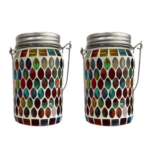 Lampe solaire LED DC en verre mosaïque bohème pour extérieur, jardin, avec télécommande IP44, pour la décoration de cour, pelouse, terrasse, arbre - Product Image 1