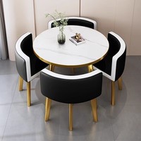 Table basse de salon moderne en MDF imitation pierre, avec plateau et piétement métalliques, et assise et dossier en cuir – Vente directe usine