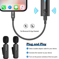 Zweikanal-Funk-Lavalier-Mikrofon-Kit mit Lade tasche für iPhone und Android für Interviews und Inhalts erstellung