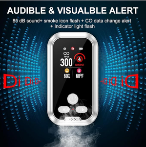 <span class=keywords><strong>Detector</strong></span> de Fumaça e Monóxido de Carbono 4 em 1 com Bateria de Backup de 2000mAh Integrada, Tela HD e Sensor de Temperatura e Umidade para Família - Product Image 6