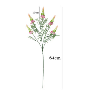 Composition florale artificielle de lupins simulés en plastique, rose, blanc, violet, pour décoration de mariage et de maison, et accessoires de photographie extérieure - Product Image 5