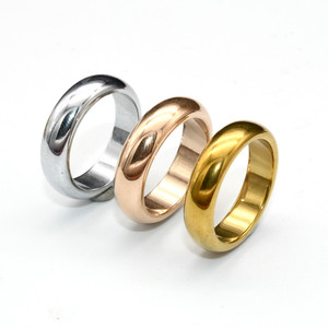 Prezzo di fabbrica 6mm di larghezza oro argento rosa placcatura in oro #6-#12 ematite pietra anelli per le donne gioielli regalo - Product Image 1