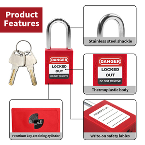 हिलिंक कस्टम लोटो लॉक 38 मिमी स्टील शॉकबॉक्स के साथ टिकाऊ प्लास्टिक लॉक सुरक्षा पैडलॉक - Product Image 2